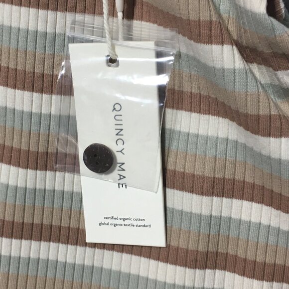 Quincy Mae 0-3M Stripe Swing Dress with Matching Bloomers Brown Green Cream - Picture 7 of 10